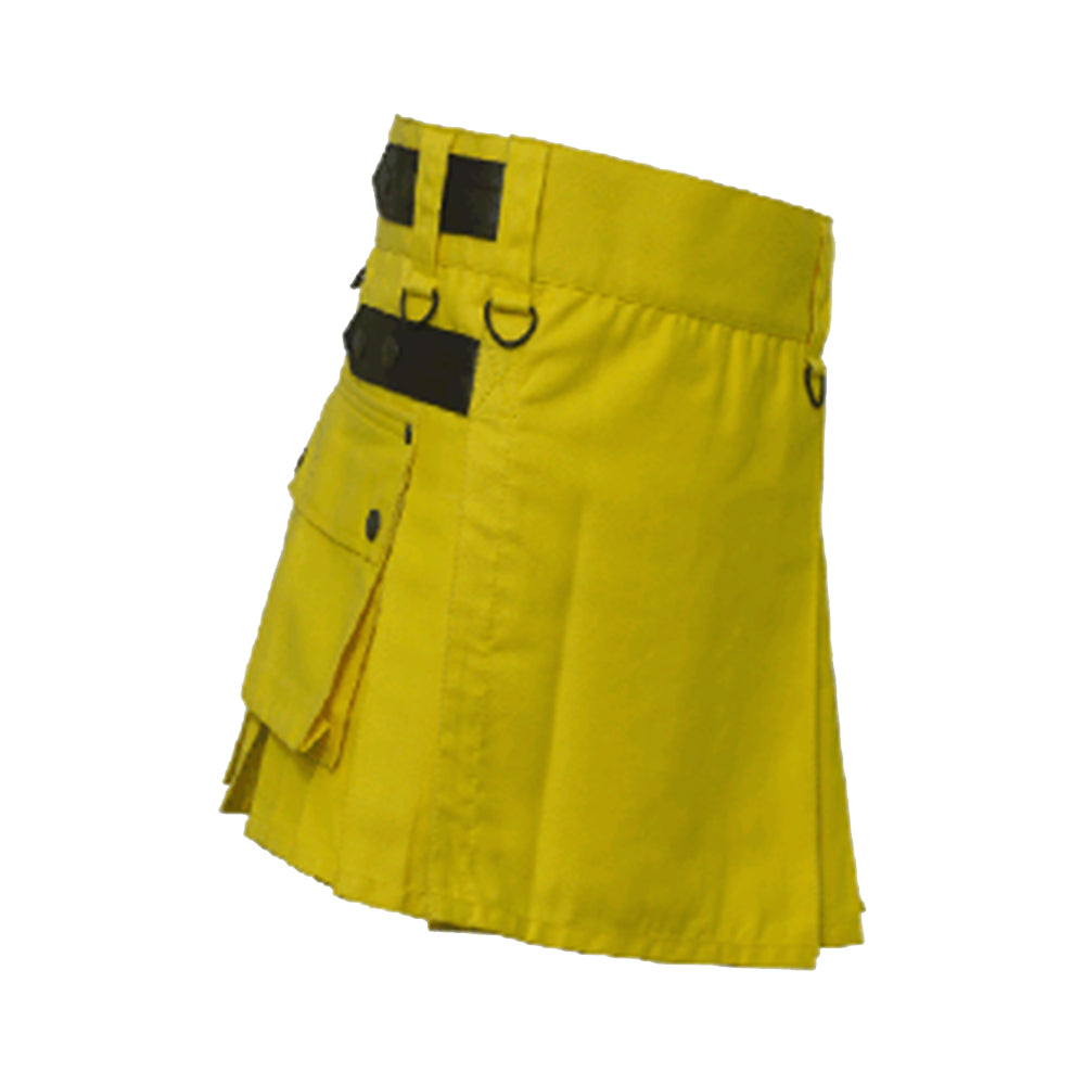 Women Yellow Color Utility Kilt