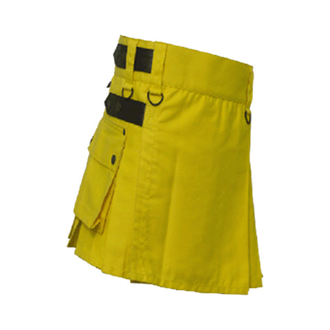 Women Yellow Color Utility Kilt
