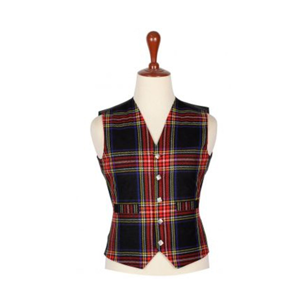 Black Stewart Tartan Vest
