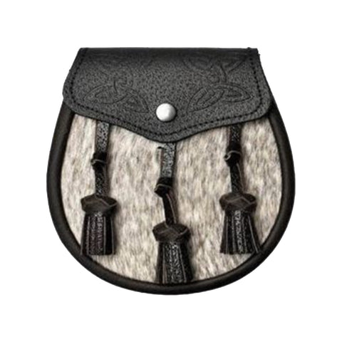 Semi Dress Natural Calfskin Dark Brown Celtic Embossed Sporran