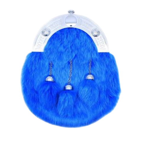 Full Dress Chrome Celtic Knot - Light Blue Rabbit Fur