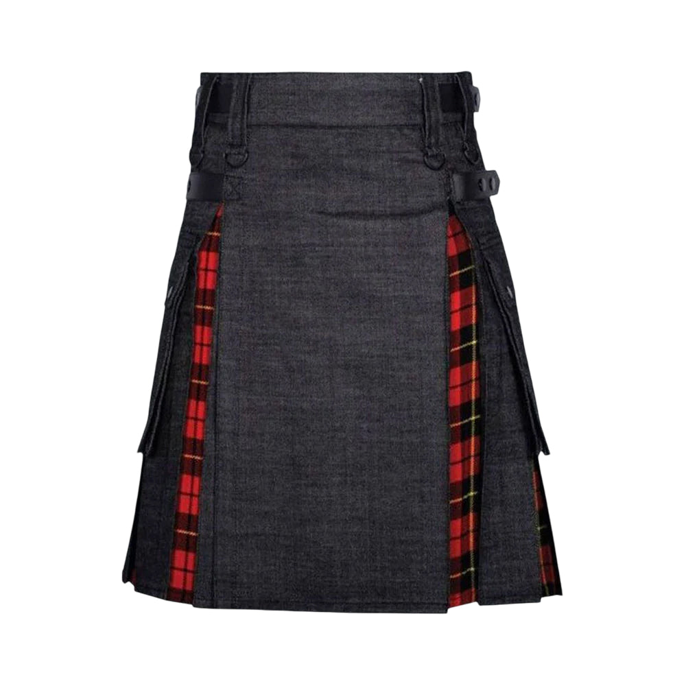 Straight and Slim Fit Denim Kilt
