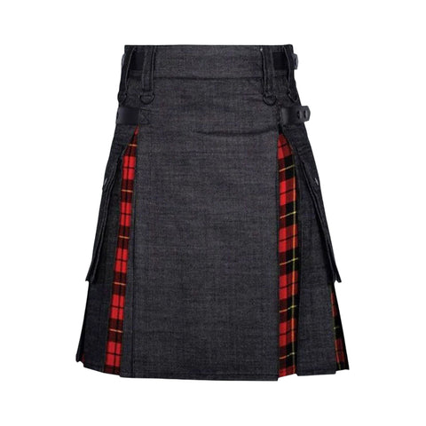 Straight and Slim Fit Denim Kilt