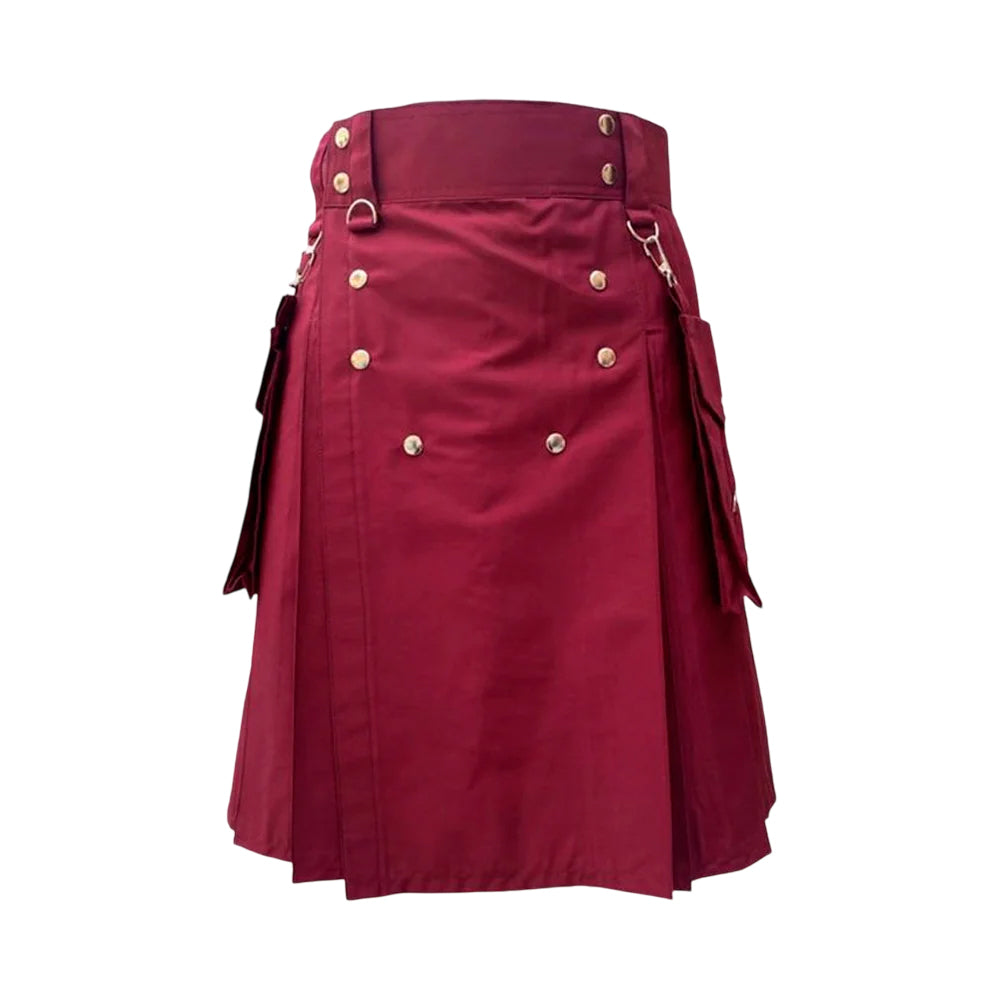 Modern Burgundy Color Utility Kilt