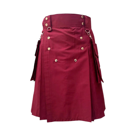 Modern Burgundy Color Utility Kilt