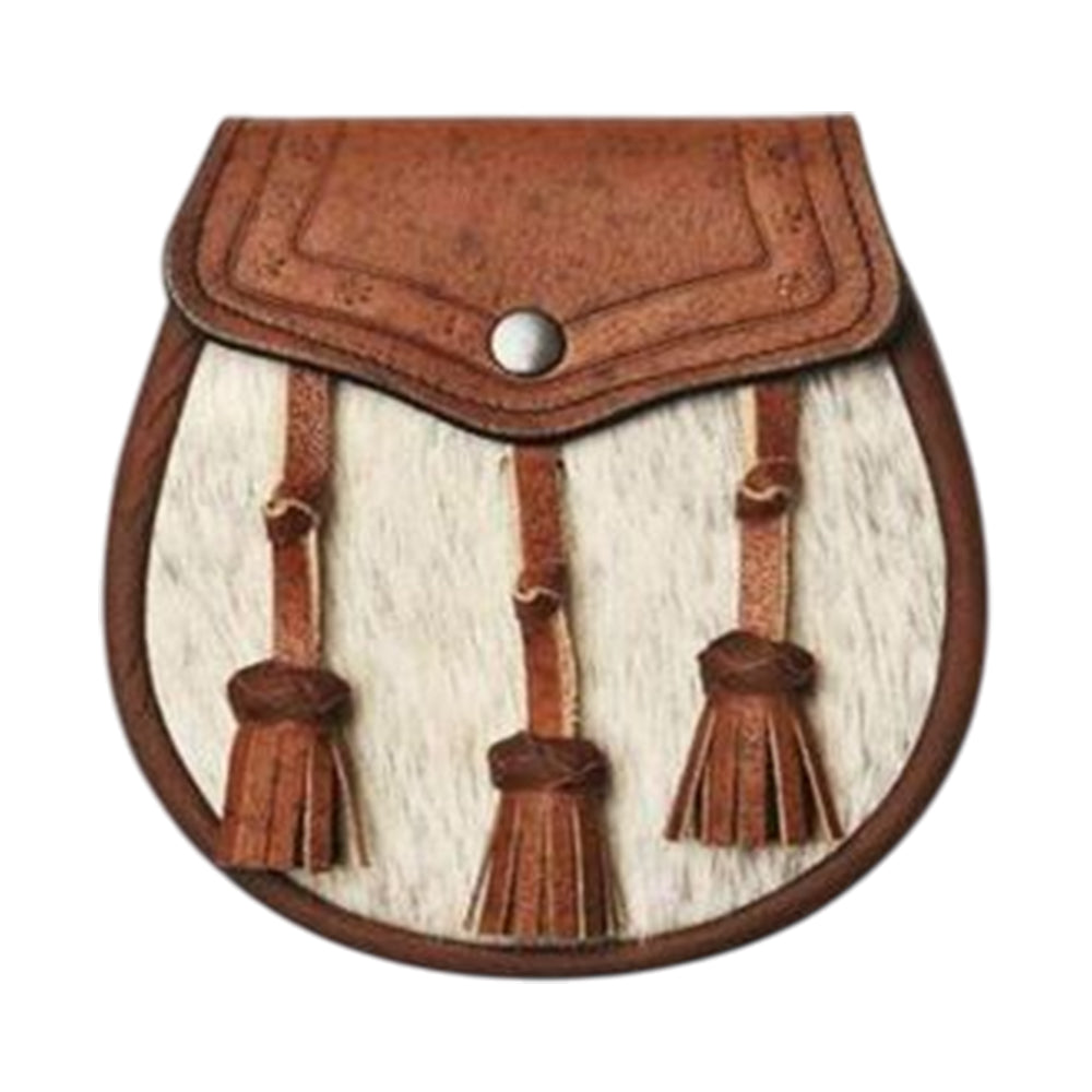 Semi Dress Natural Calfskin Khaki Classic Embossed Sporran
