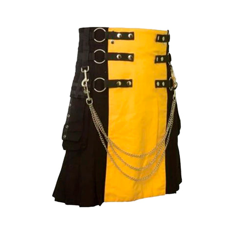 Fashion Forward Black and Yellow Hybrid Kilt