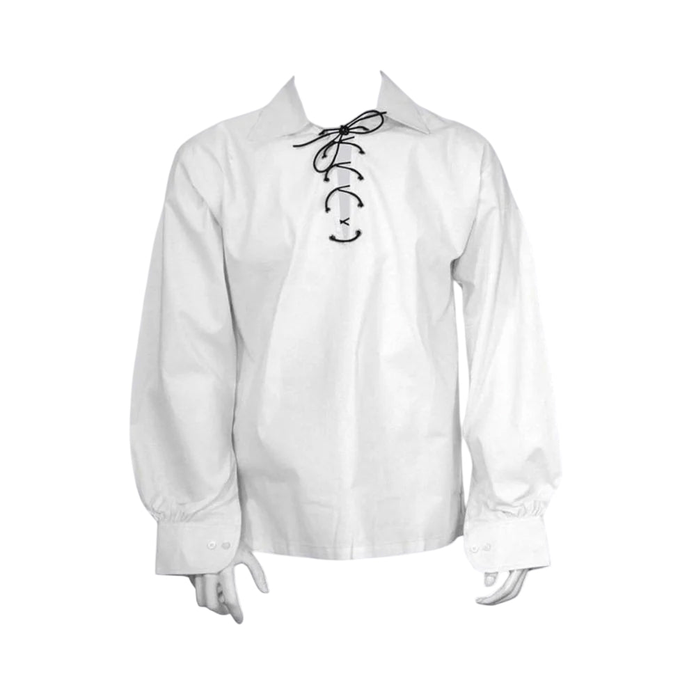 Mens Scottish White Ghillie Shirt
