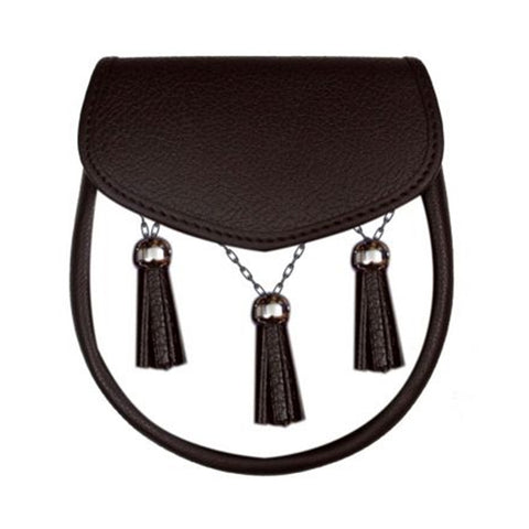 Traditional Black Leather sporran Kilt Sporran