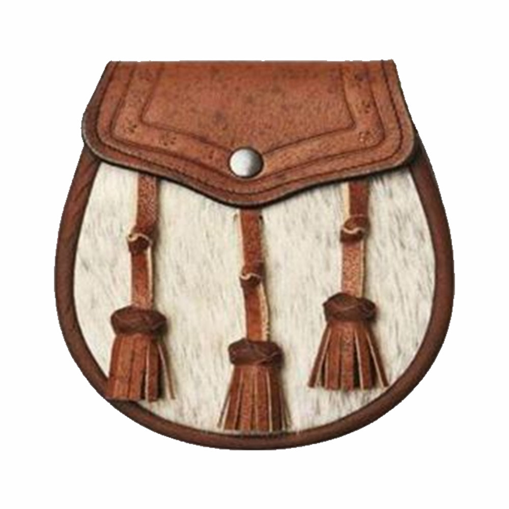 Semi Dress Natural Calfskin Khaki Classic Embossed Sporran