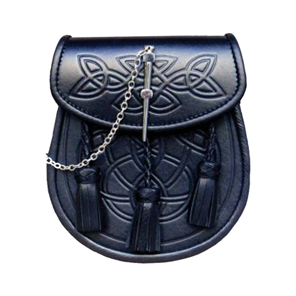Embossed Leather Traditionanl Kilt Sporran