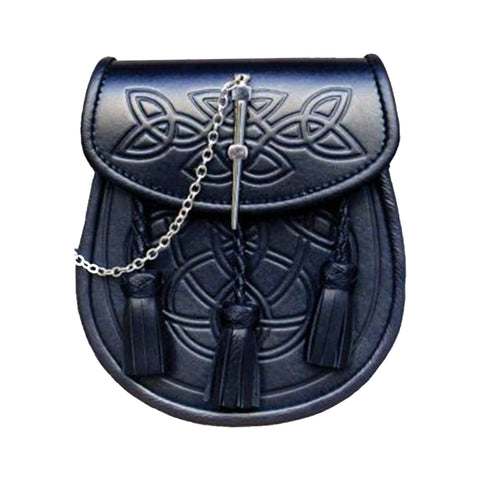 Embossed Leather Traditionanl Kilt Sporran