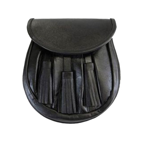 Black Leather Rob Roy Sporran
