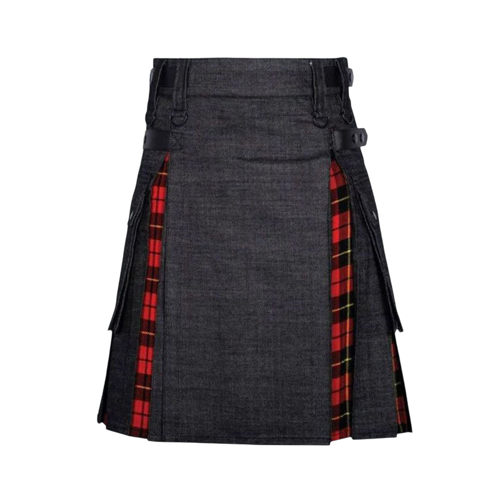 Straight and Slim Fit Denim Kilt