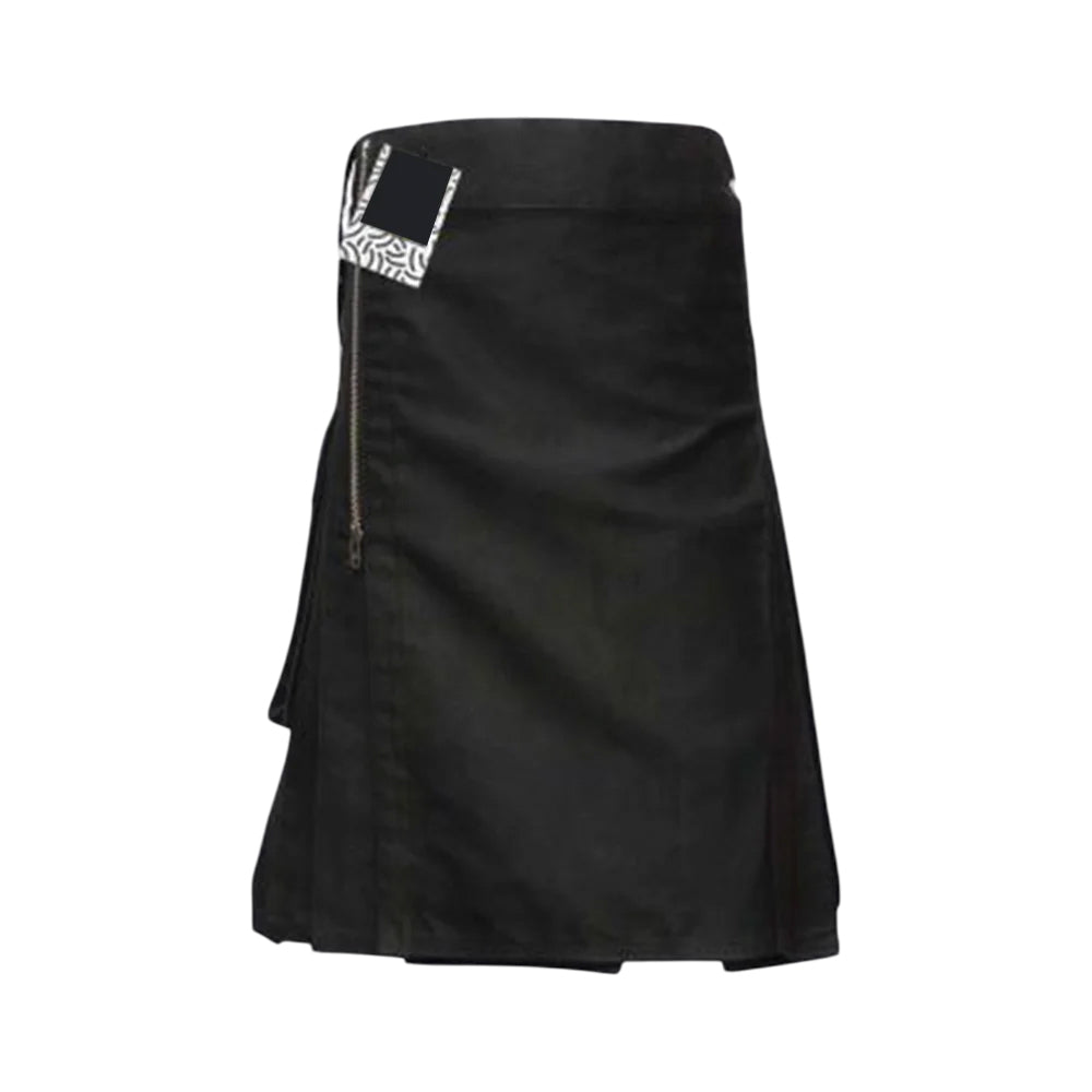 Gothic Fashion Black Utility kilt