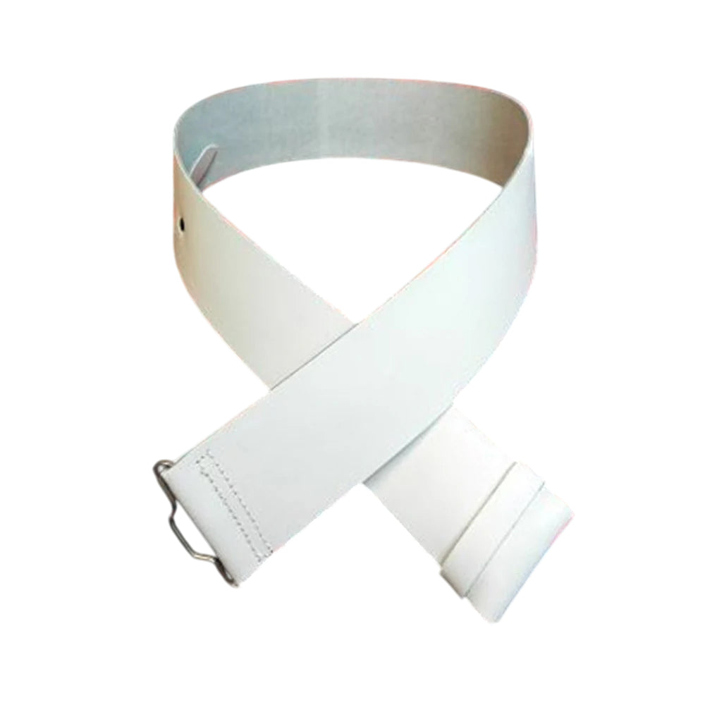 White Leather Kilt Belt