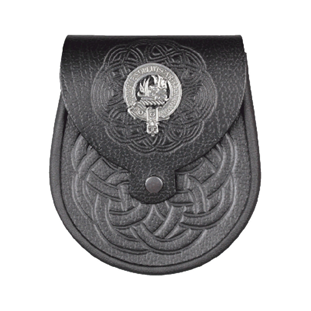 Clan Crest Celtic Embossed Leather Sporran