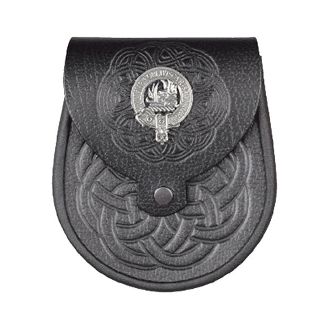 Clan Crest Celtic Embossed Leather Sporran