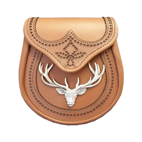 Brogued Tan Leather Sporran