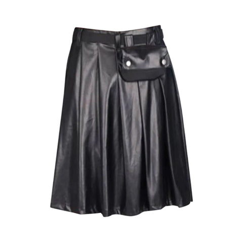 Black Design Scottish Leather Utility Kilt