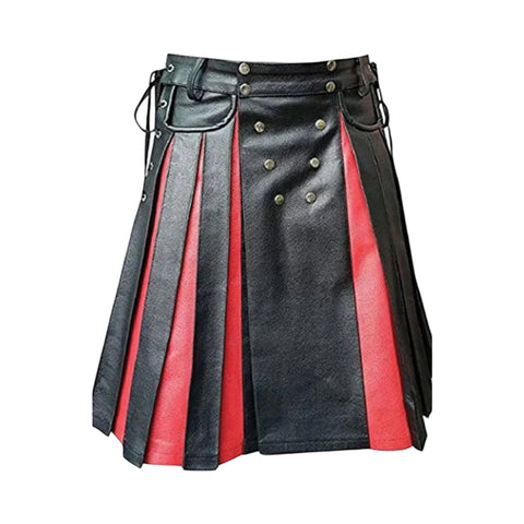 Gladiator Leather Kilt with Front Panels Kilt