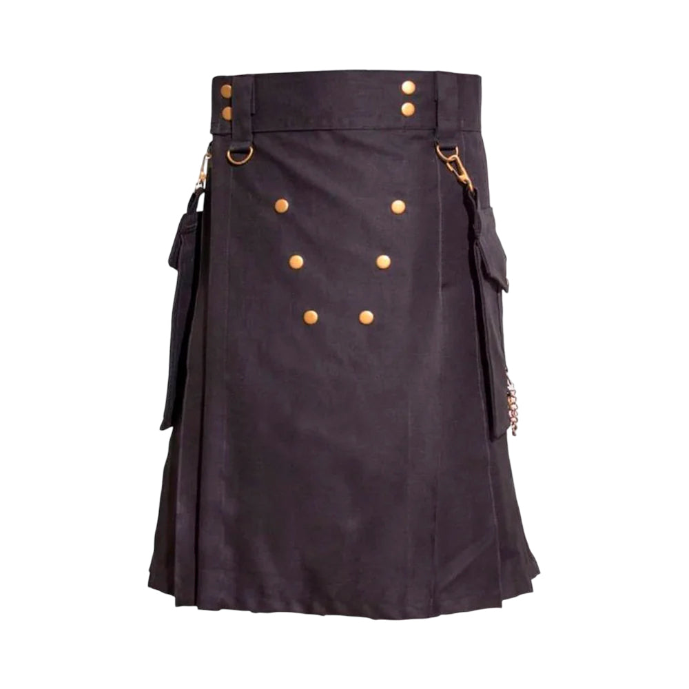 Black Deluxe Utility Kilt
