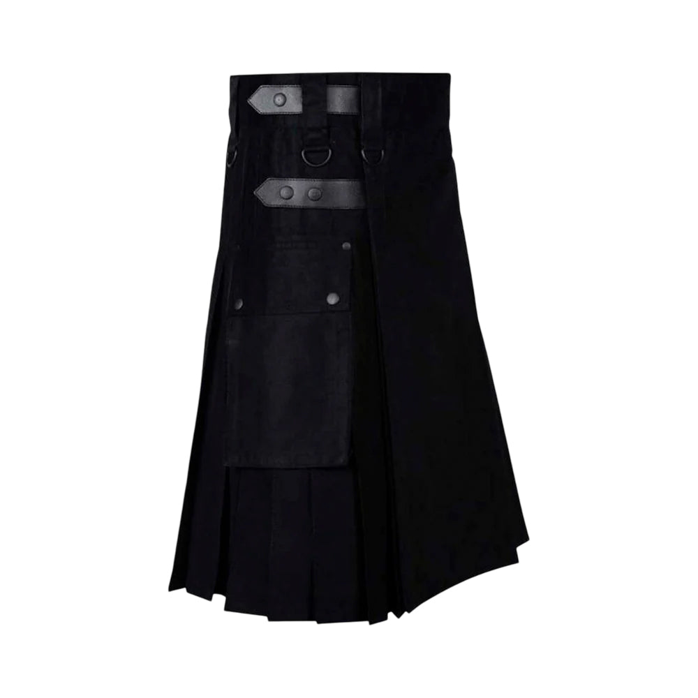 LAUTREAMONT GAULTIER Men Black Utility Kilt