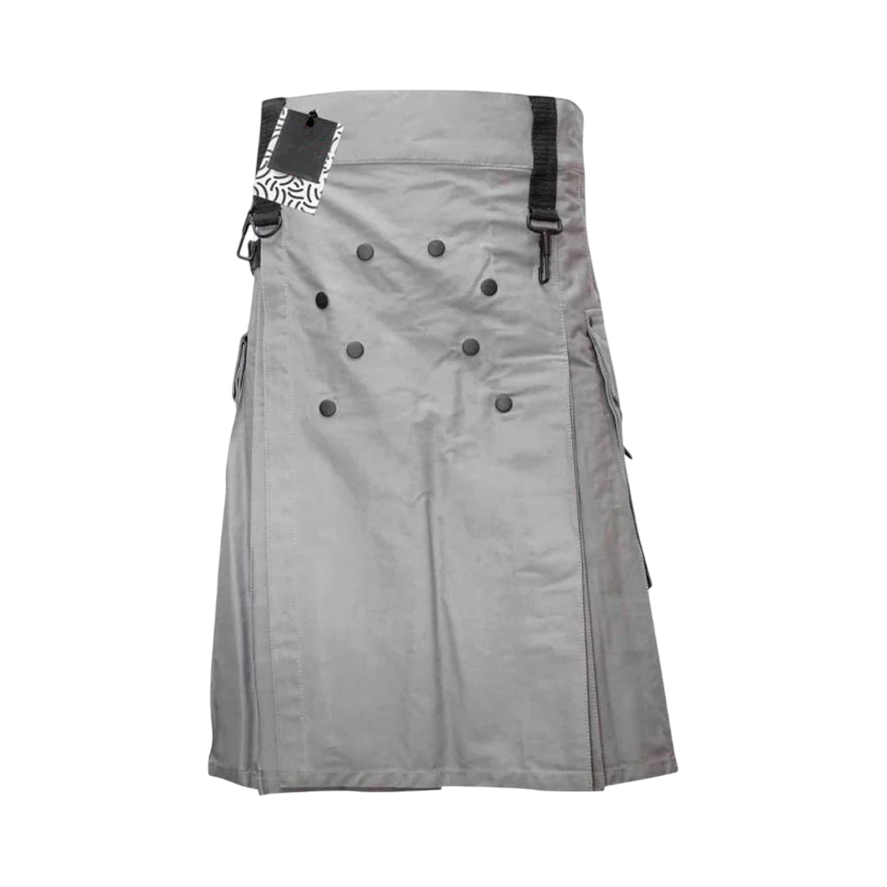 Men Fashion Grey Utility Kilt