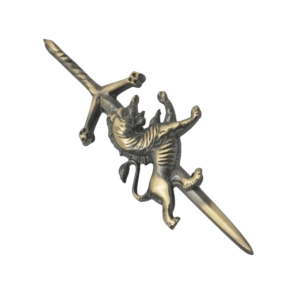 Anitque Highland Scottish Rampant Lion Kilt Pin