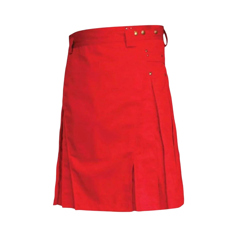 Red Color Latest Stylish Mens Utility Kilt