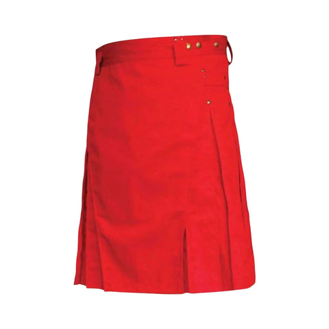 Red Color Latest Stylish Mens Utility Kilt