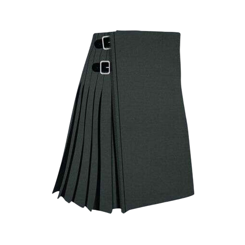 Solid Blak Weathered Tartan Kilt