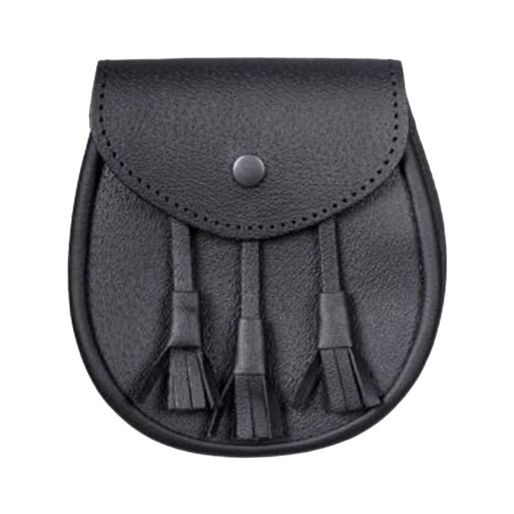 Black Leather Day Sporran - Scottish Made