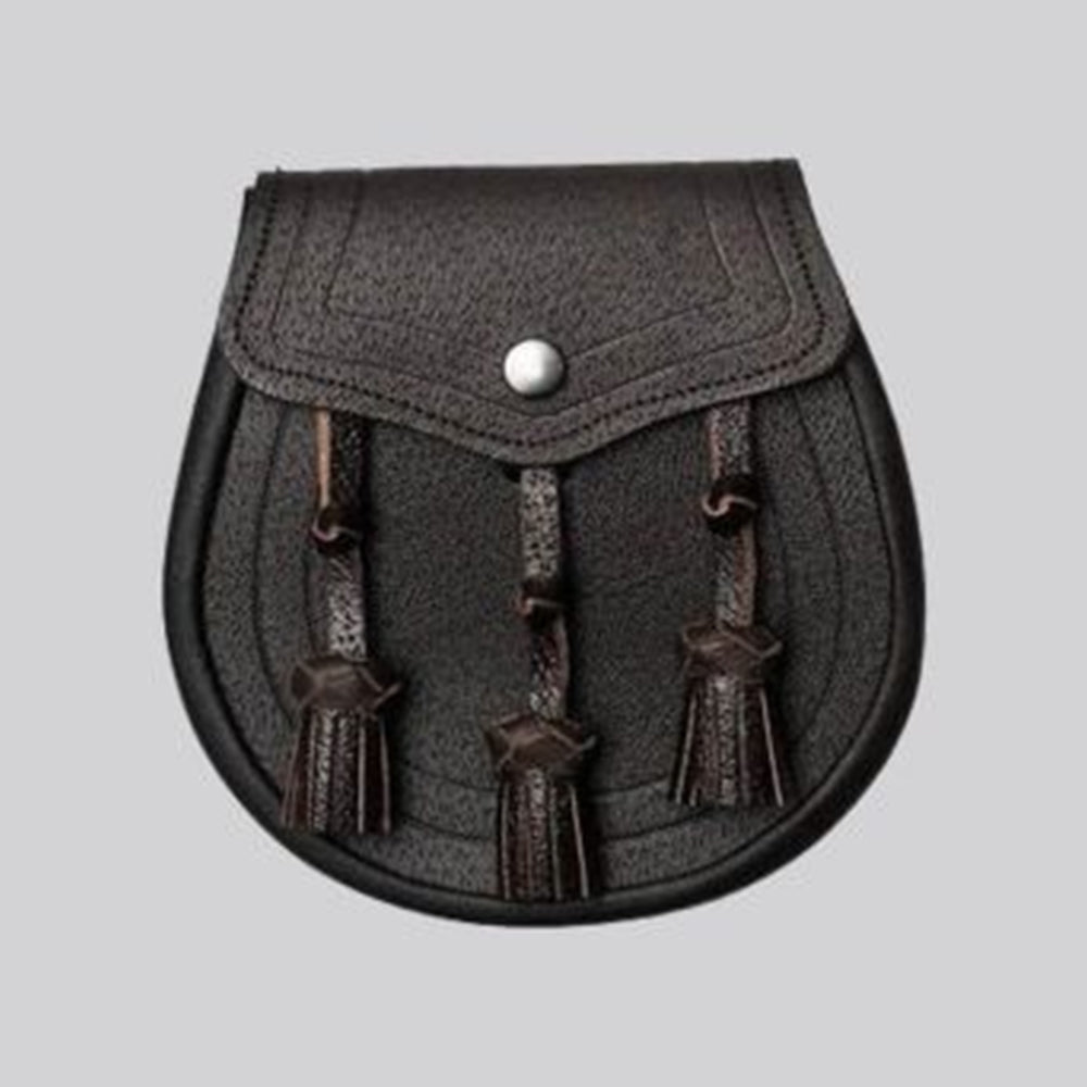 Dark Brown Leather Basic Design Sporran