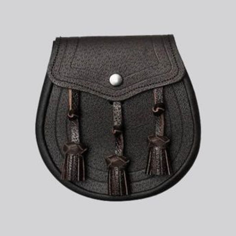 Dark Brown Leather Basic Design Sporran