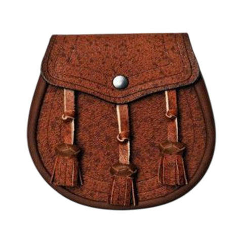 Khaki Leather Classic Design Sporran