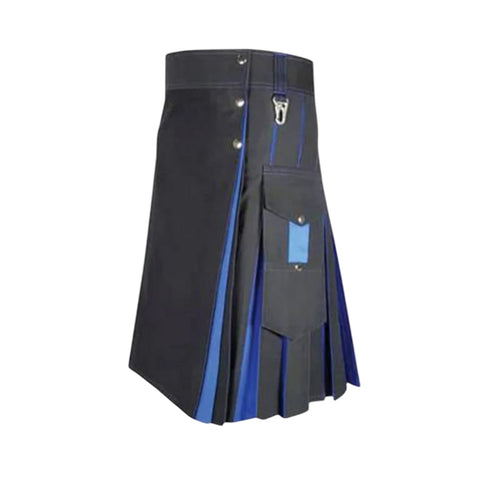 Traditional Black and Blue Hybrid Kilt