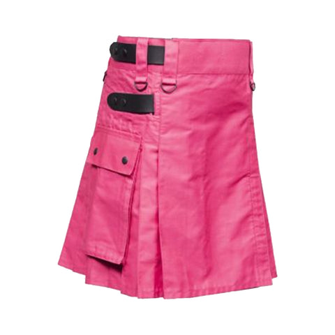 Women Pink Color Utility Kilt