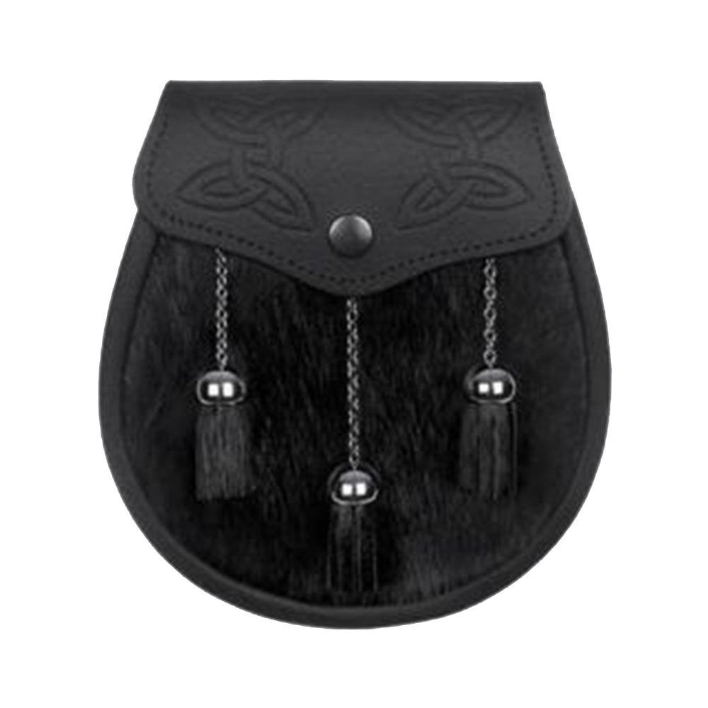 Semi Dress Black Calfskin Celtic Embossed Sporran
