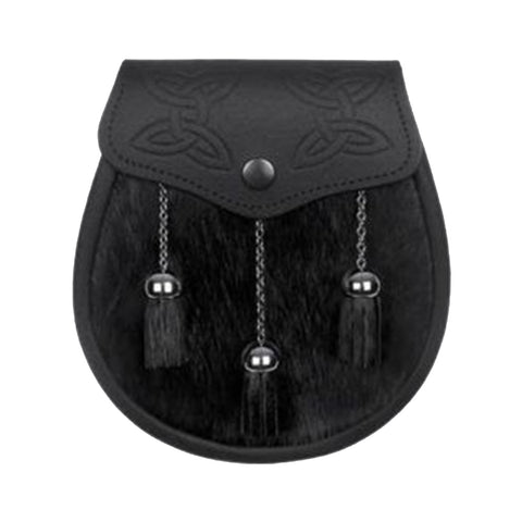 Semi Dress Black Calfskin Celtic Embossed Sporran